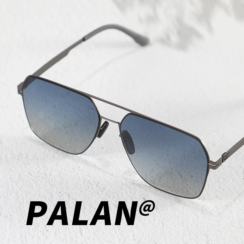 2025新款男士双梁尼龙偏光墨镜时尚太阳镜百搭理工男款潮流眼镜