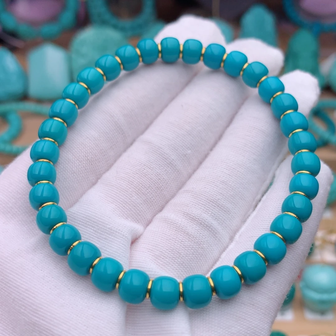 未镶嵌绿松石珠宝奇石6.5mm