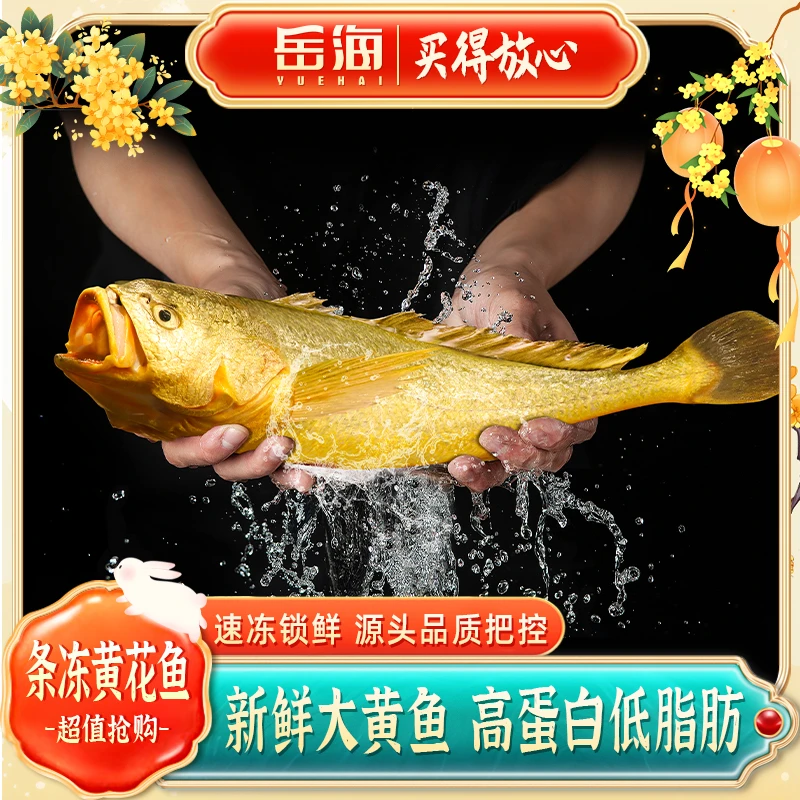 YUE HAI/岳海特大黄花鱼650-700g/条 正宗宁德深海大黄鱼新鲜速冻