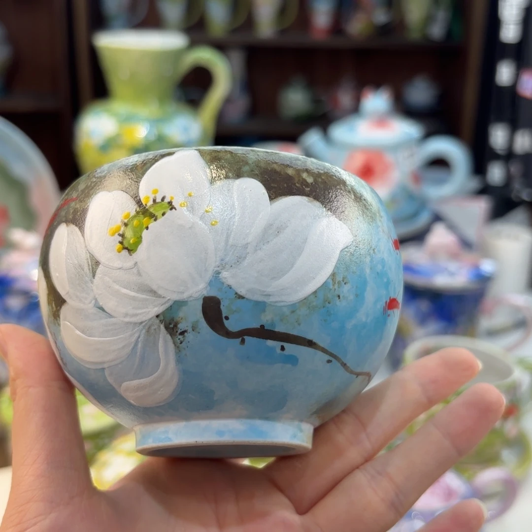 瓷片景德镇手绘高温釉下彩陶瓷茶具