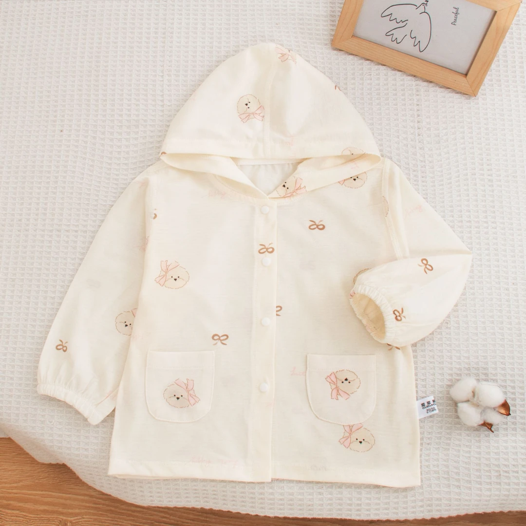 565086婴幼儿宝宝夏款轻薄透气纯棉连帽防晒衣外套