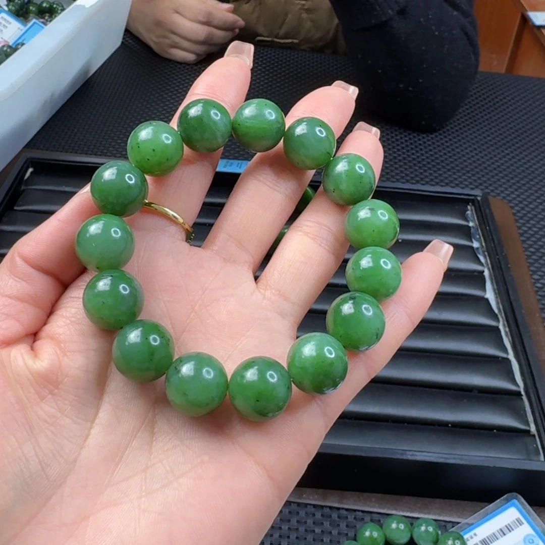 和田玉（碧玉）手链未镶嵌卡14