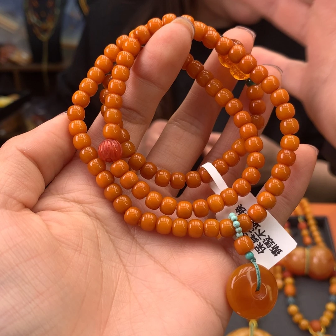 蜜蜡手串未镶嵌天然
