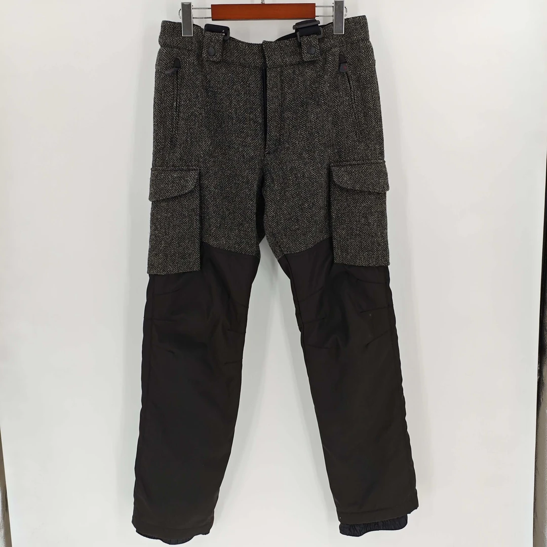99新 MONCLER 蒙口 黑色拼接可拆卸背带滑雪裤/L码/Sw24647