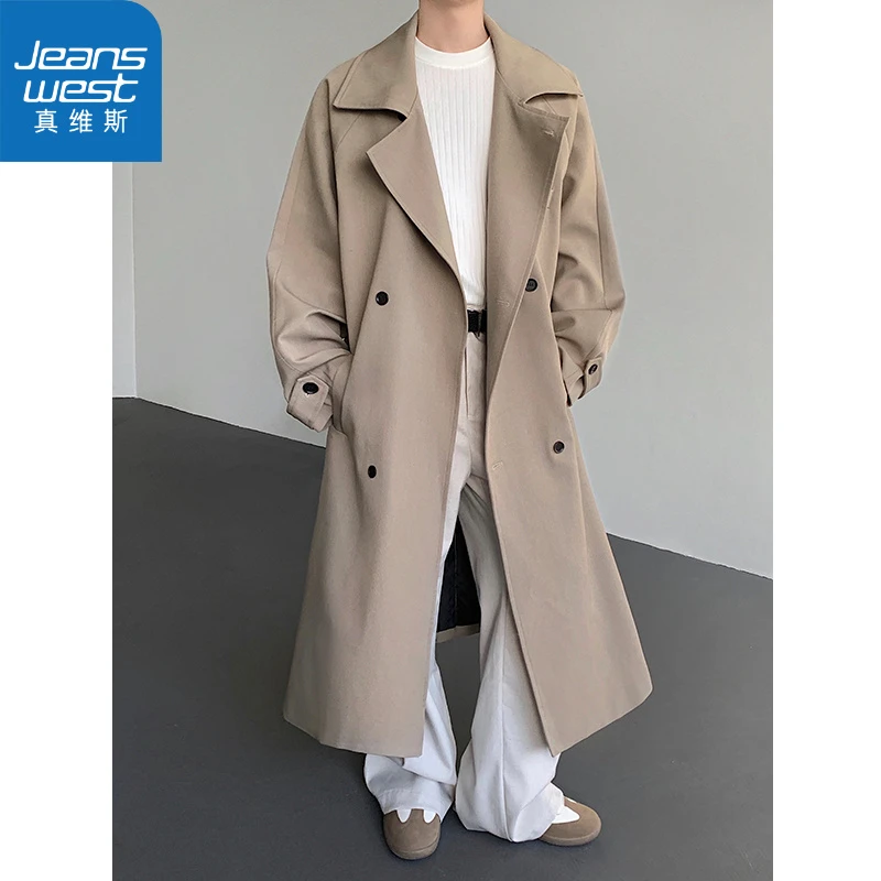 真维斯廓形双排扣风衣外套男款秋季那不勒斯高级感中长款教父大衣