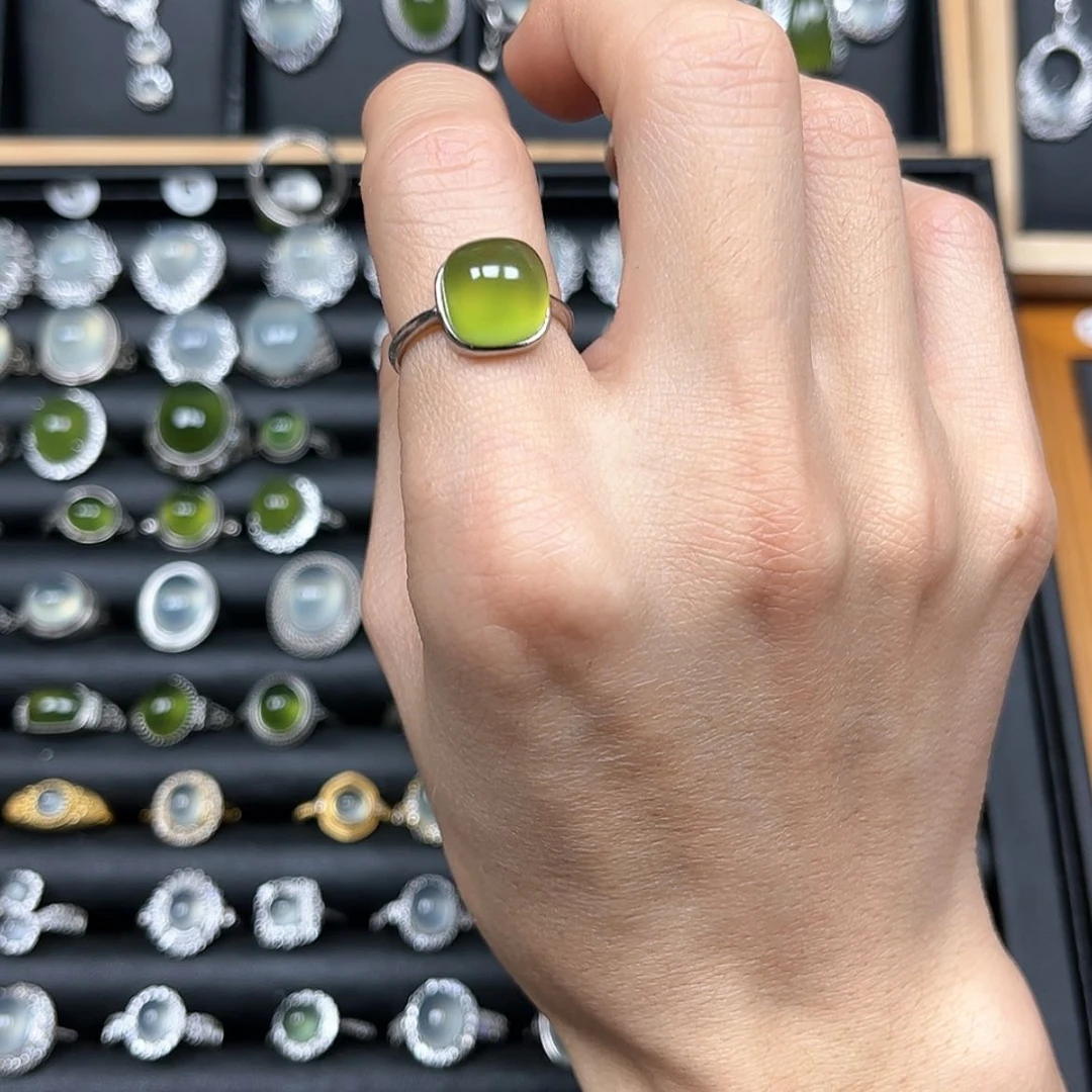 【闪购商品】岫玉戒指银S925镶嵌H****h