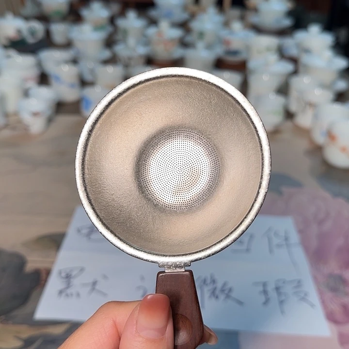 钛合金茶漏木柄一个