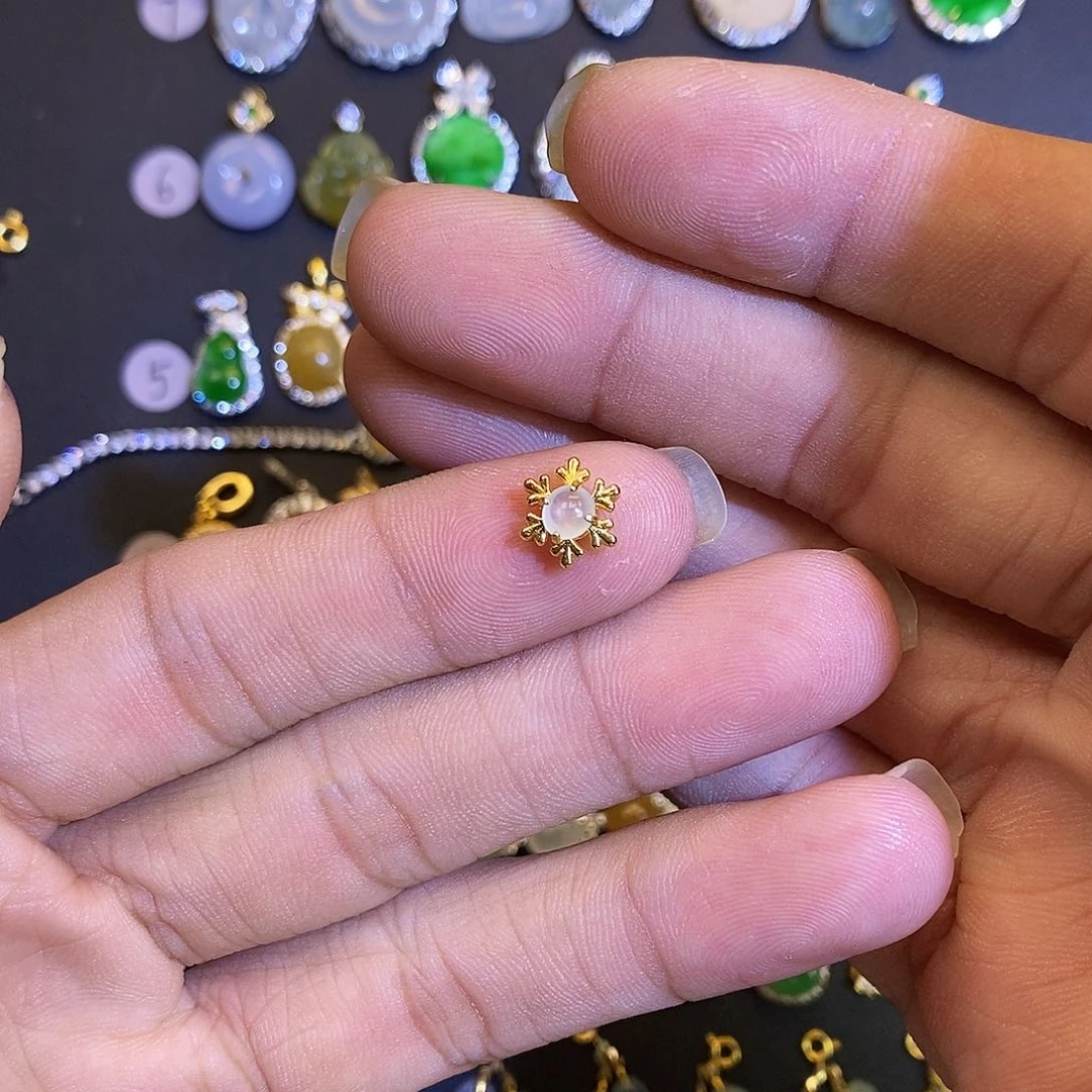 吊坠(不含链)银S925镶嵌翡翠