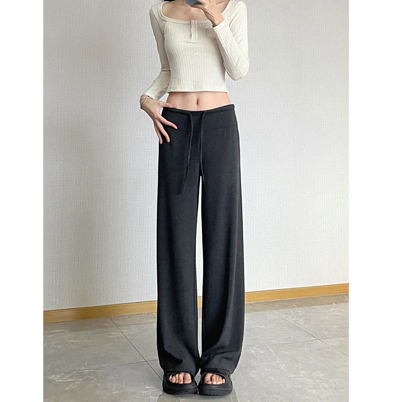 春夏轻薄透气垂垂裤 针织休闲裤 拖地裤 170