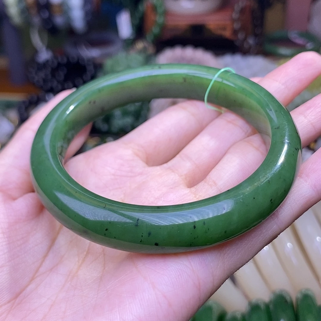 和田玉未镶嵌颈饰碧玉手镯59圈口