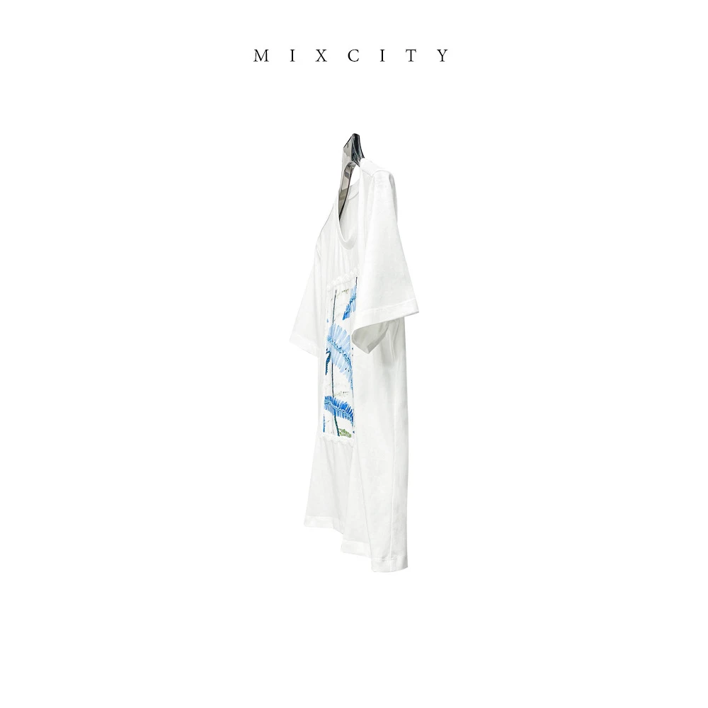 【亚楠本楠】花窗T◆立体刺绣重工钉珠棉麻圆领T恤7571