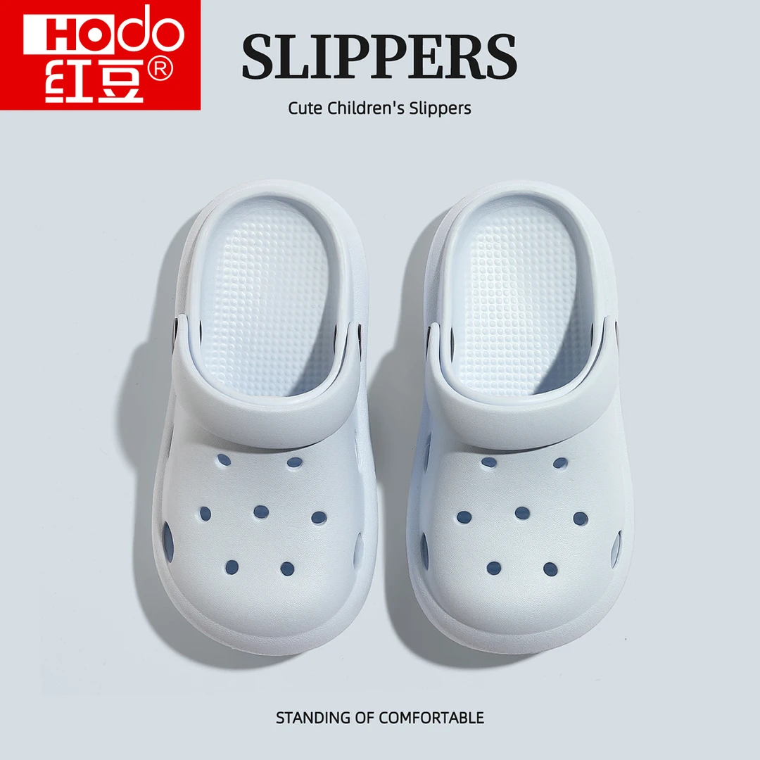 红豆包头儿童洞洞鞋男女童夏季软底透气2025新款沙滩小童凉拖男孩