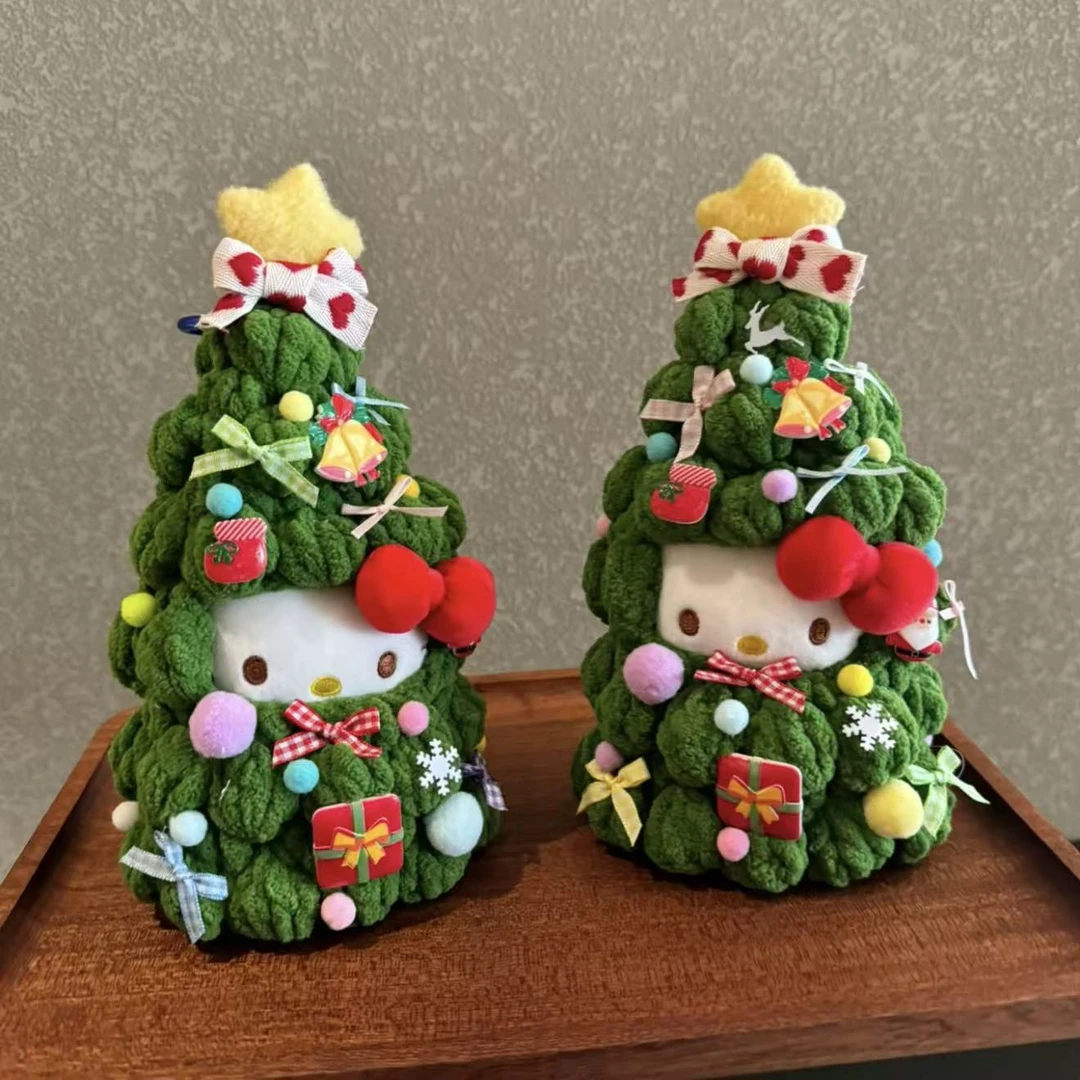 正版圣诞树HelloKitty包包挂件卡通毛绒玩偶凯蒂猫钥匙扣节日礼物