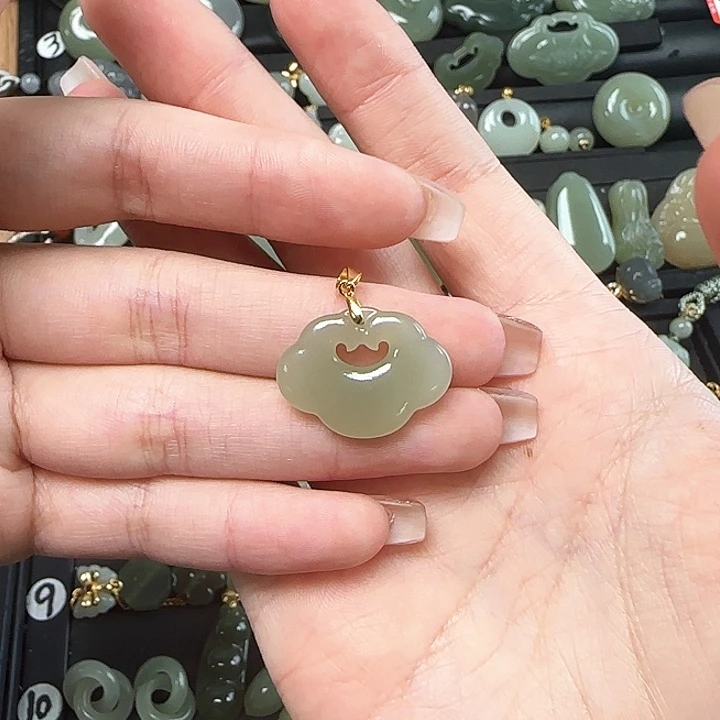 和田玉银S925镶嵌颈饰