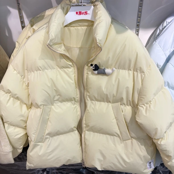 2149118可爱款女立领短款拉链棉服纯色小个子韩版女款时尚