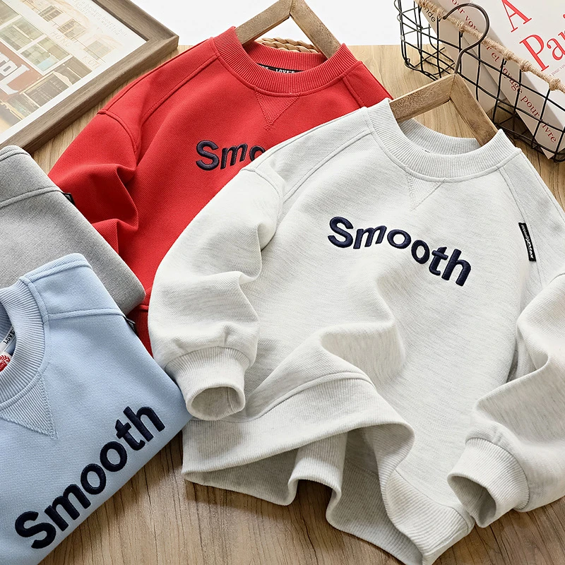 2025春款新款洋气男童卫衣套头衫宽松童装上衣中大童服装圆领儿童