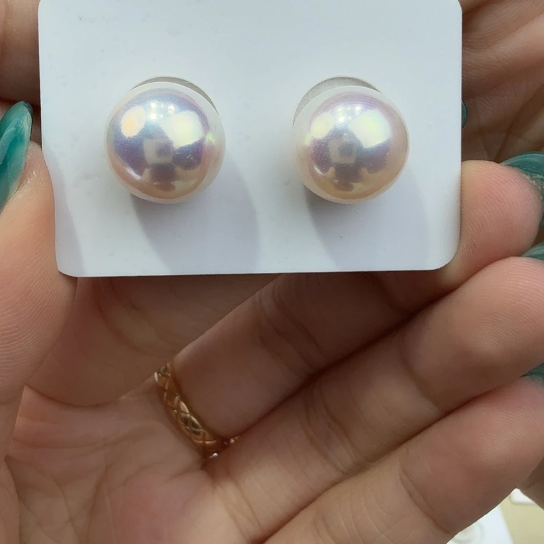 银S925镶嵌淡水珍珠耳饰定制款耳钉