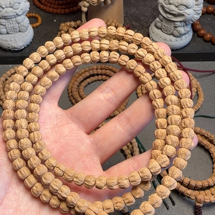 柏香籽/百香籽手串麻皮莲花桩