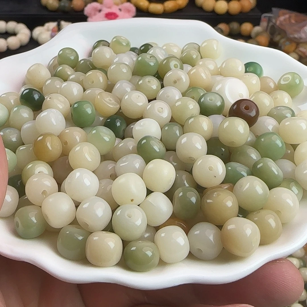 菩提根/象牙果吊坠瑕卡10玻璃底小混珠100颗➕100颗