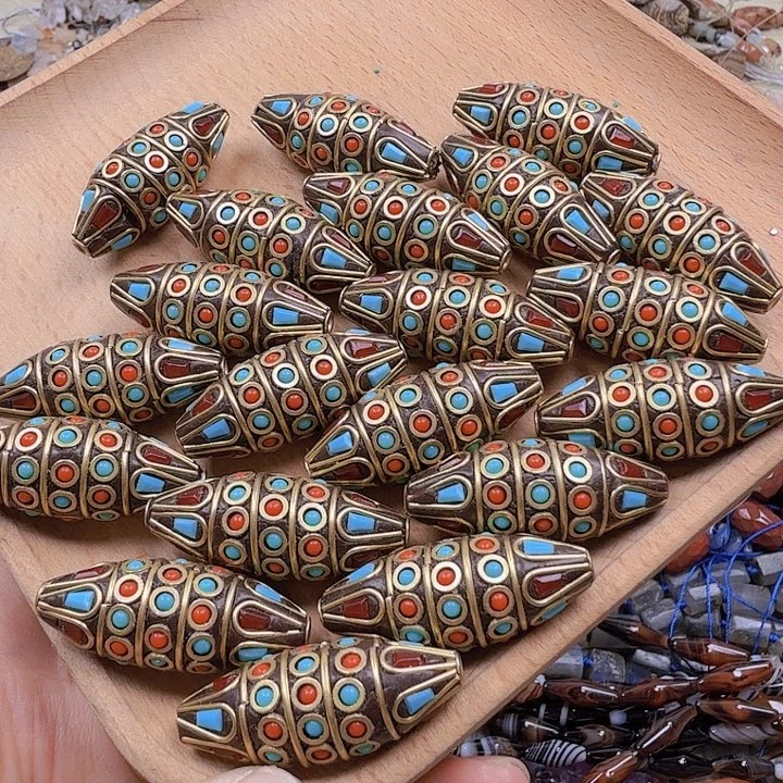 水晶珠宝半成品未镶嵌铜配件天珠一个