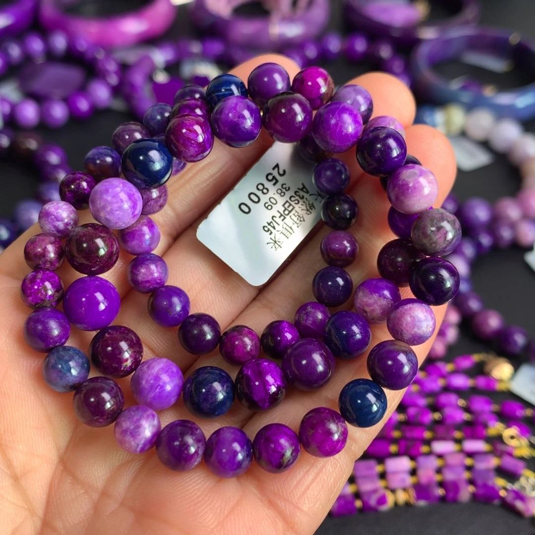 苏纪石（舒俱来）未镶嵌樱花多宝色项链