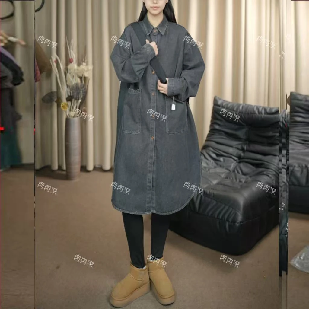 肉肉 2025春季新款百搭休闲牛仔连衣裙25