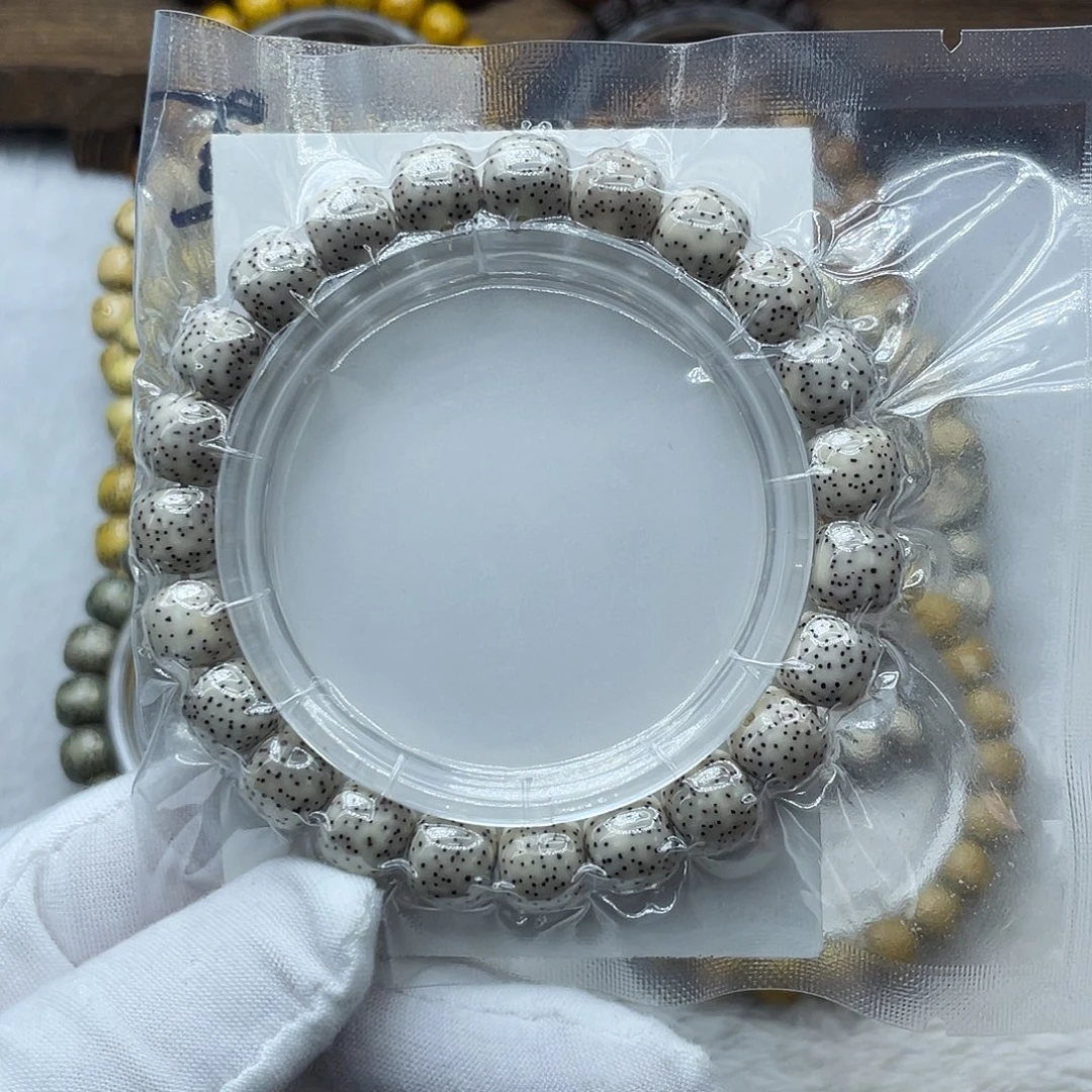 星月菩提手串原生态骨瓷白10✖️9针尖星