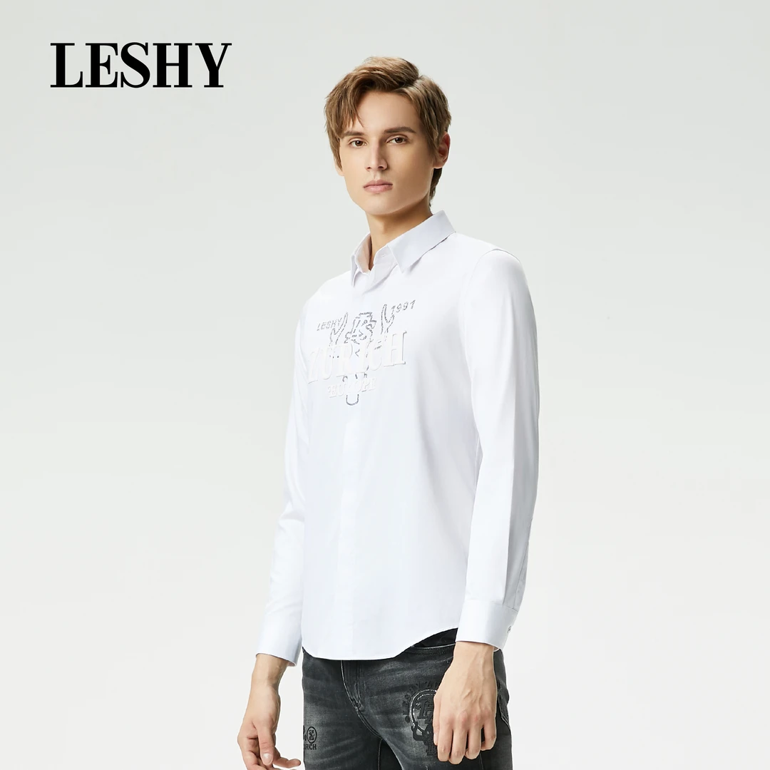 【超值优惠】乐士男装时尚刺绣徽章多口袋休闲长袖衬衫66223C4004