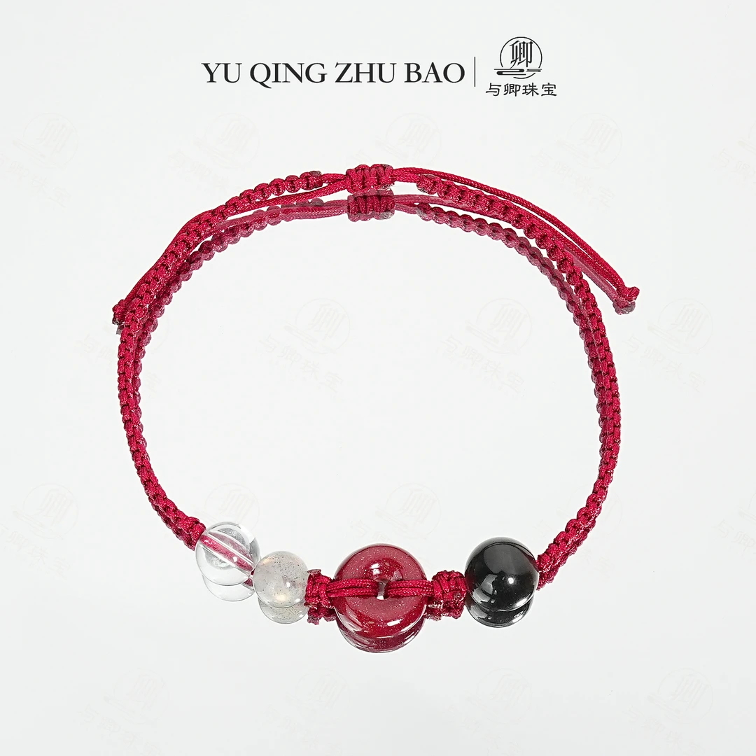【承安】与卿珠宝 12m朱砂平安扣 8m灰月光 9m白水晶 10m银曜石
