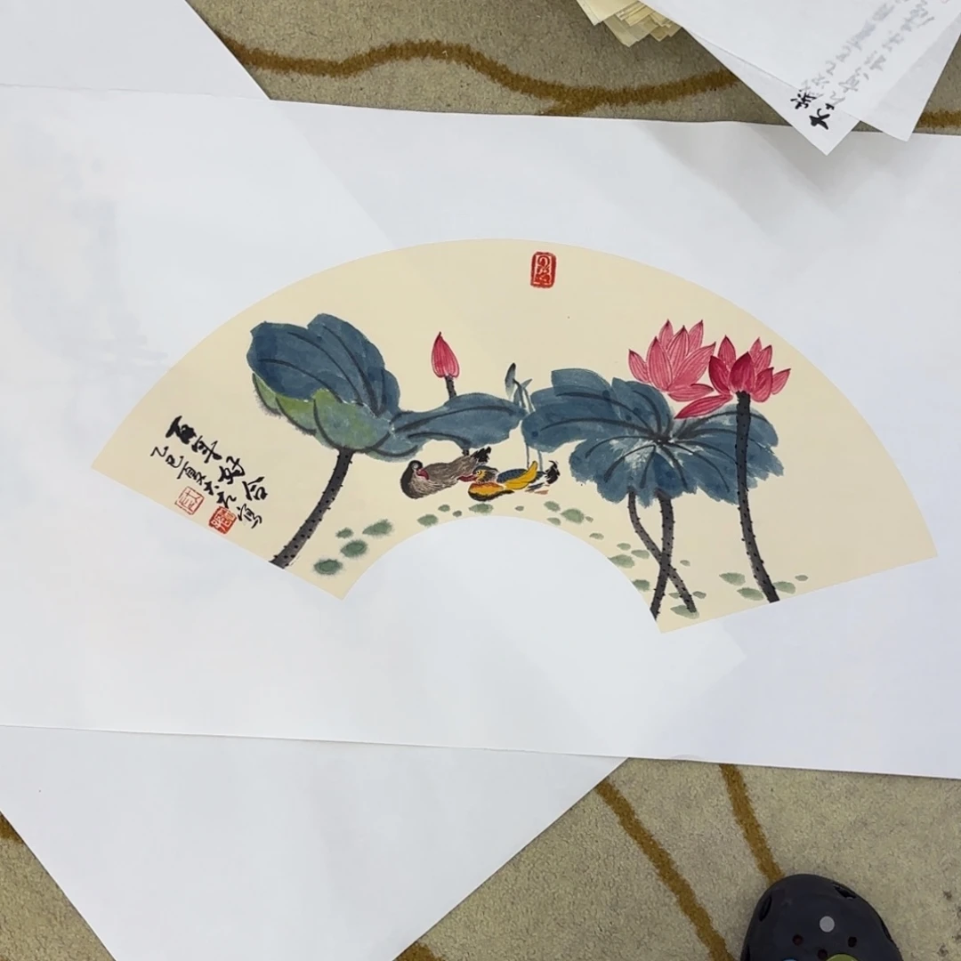 仧***,国画左庭强扇面艺