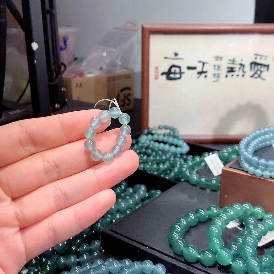 1***5翡翠未镶嵌手链天然a货翡翠手串6.5