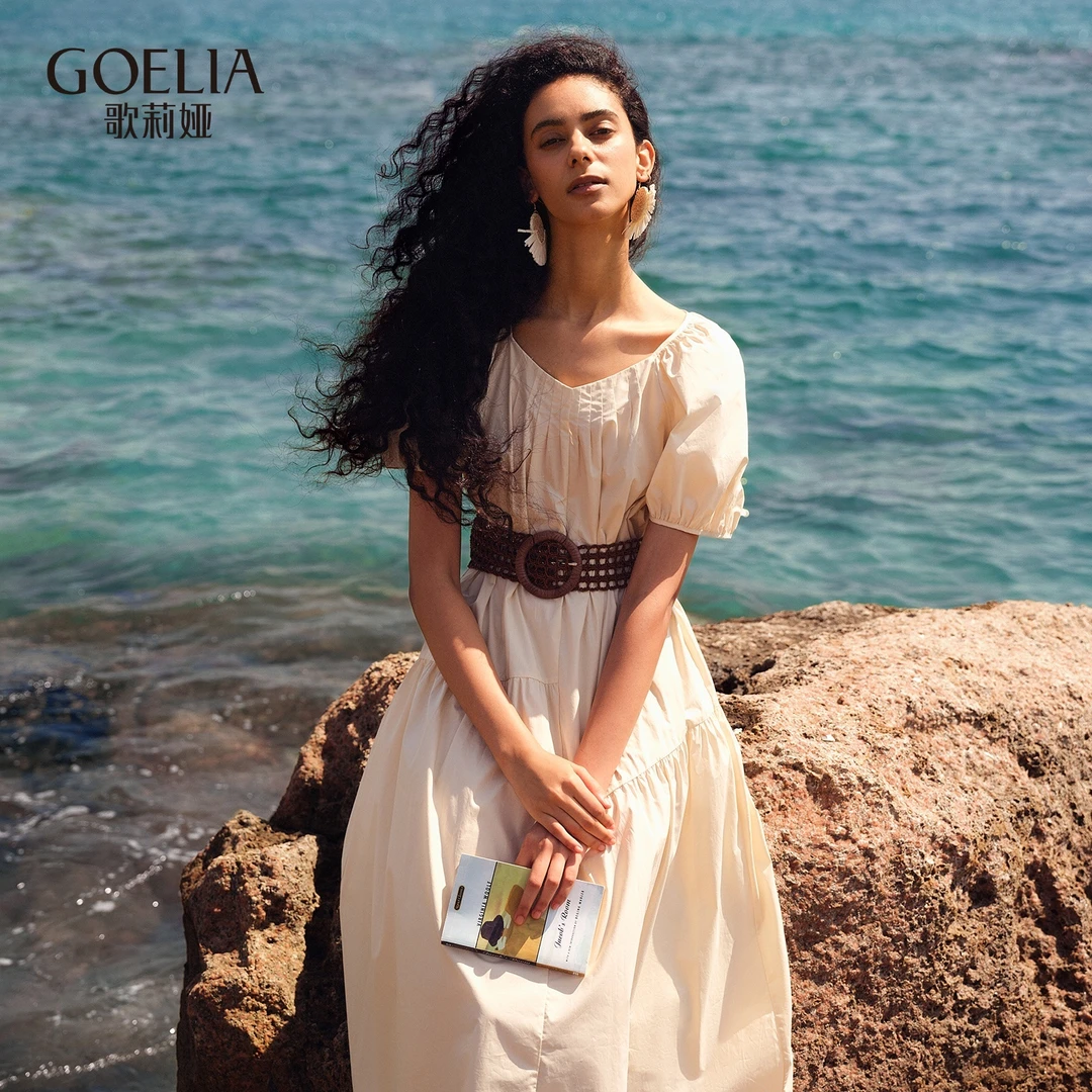 歌莉娅夏季新品棉布连衣裙（配送腰带）1E5R4K790