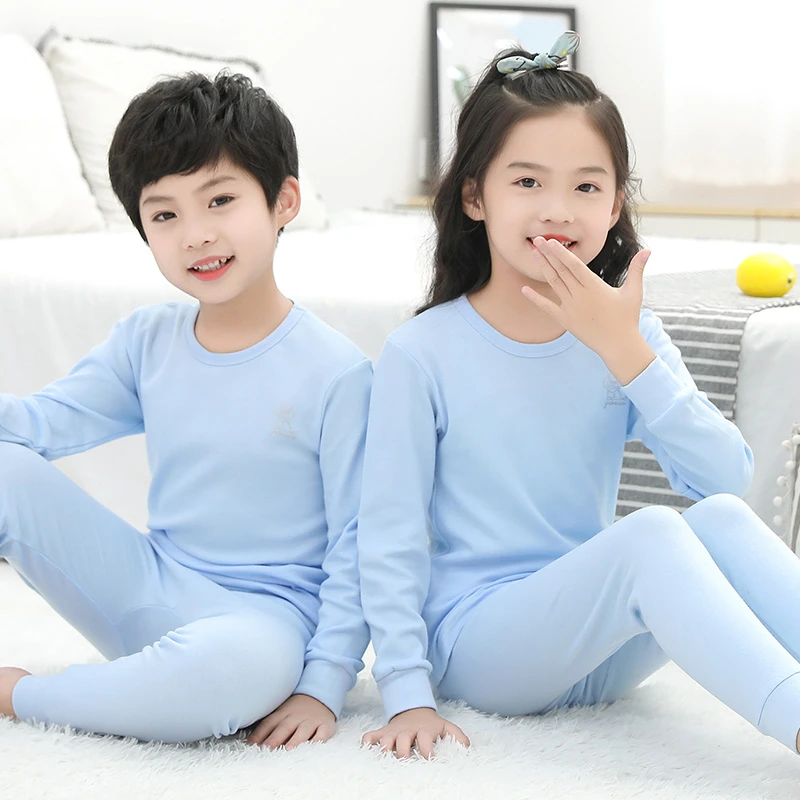 100%纯棉儿童内衣套装春秋薄款中大童秋衣裤男女童宝宝全棉家居服
