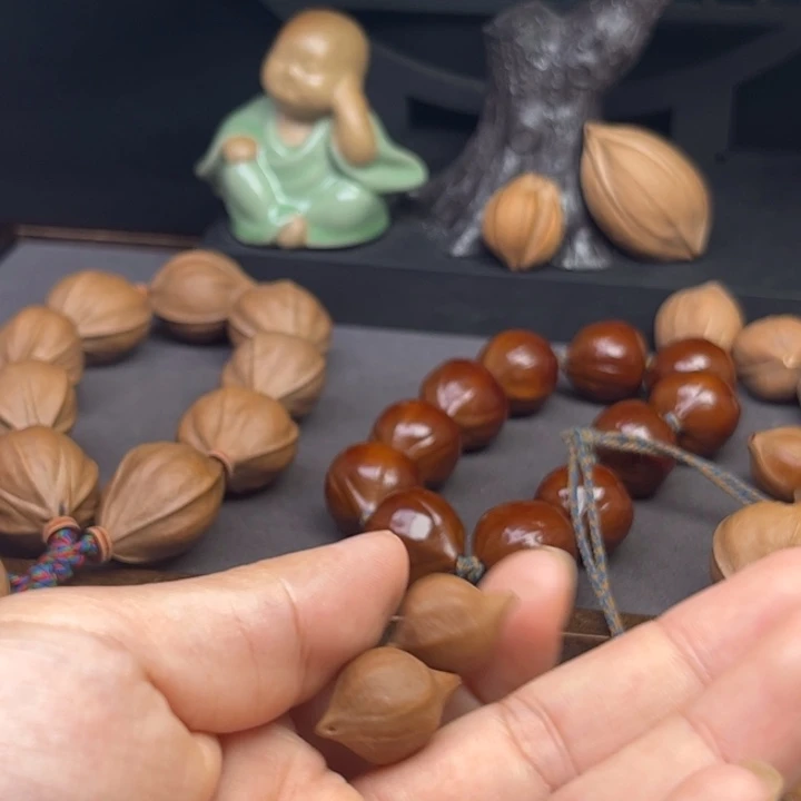 风***我橄榄核手串/手链1.3*1.9原皮三花铁核