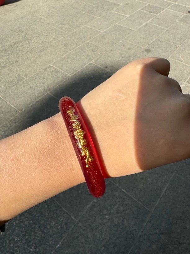 非金属玻璃手镯 红色精致新款女士手镯
