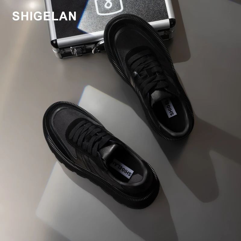 诗歌兰25款系带厚底增高板鞋柔软舒适运动鞋百搭时尚休闲鞋2802-5