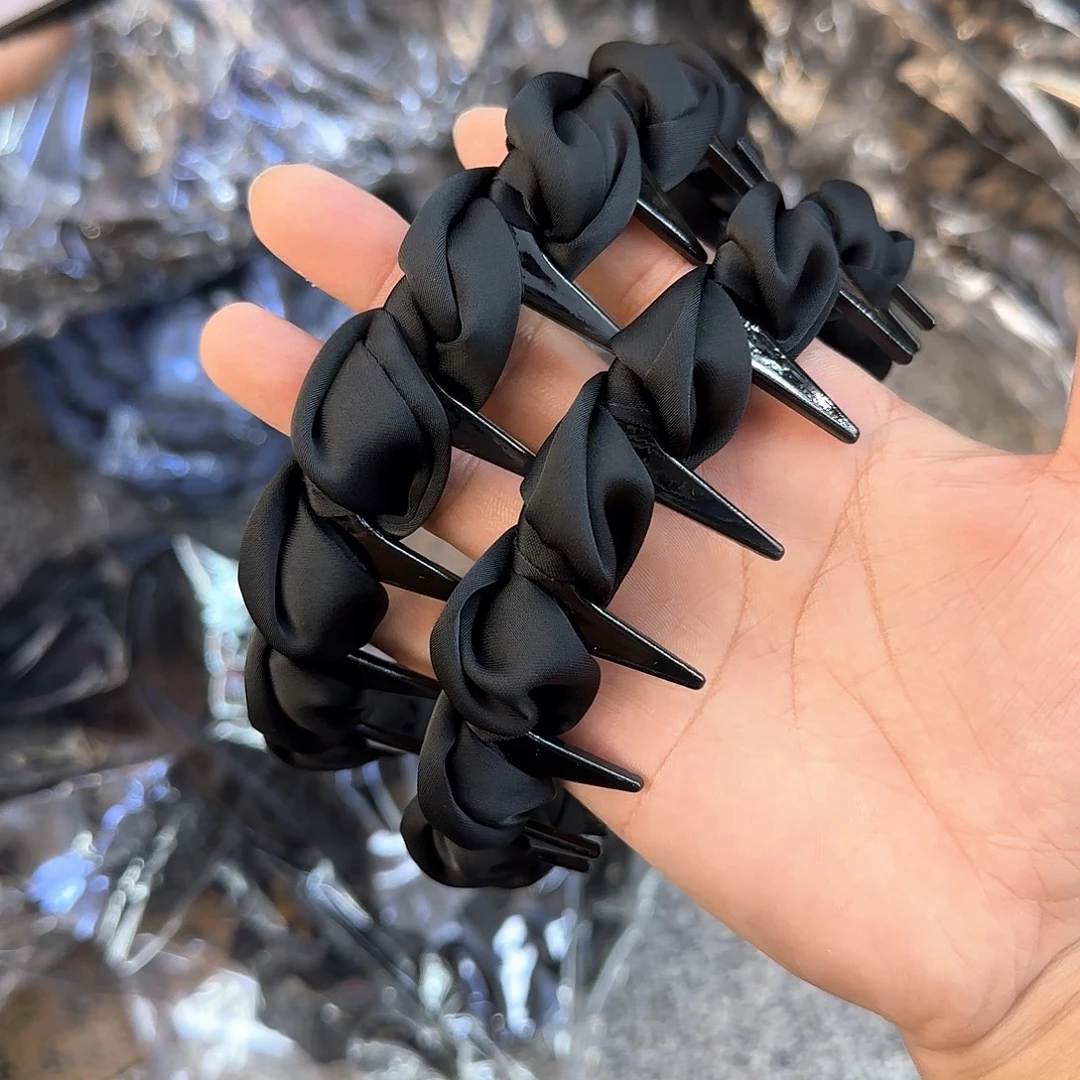 非金属布艺M19黑色素发箍2个