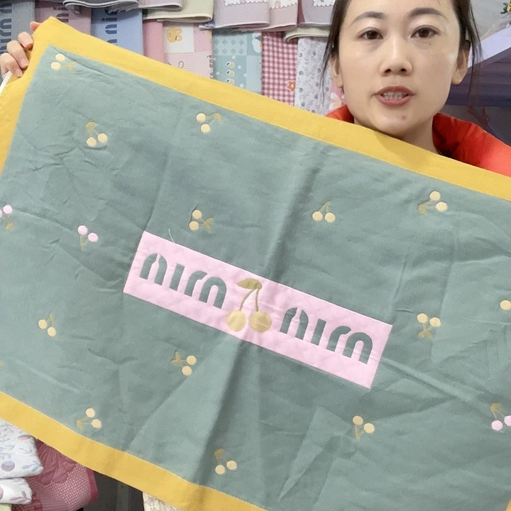 棉纱布特价军绿色樱桃