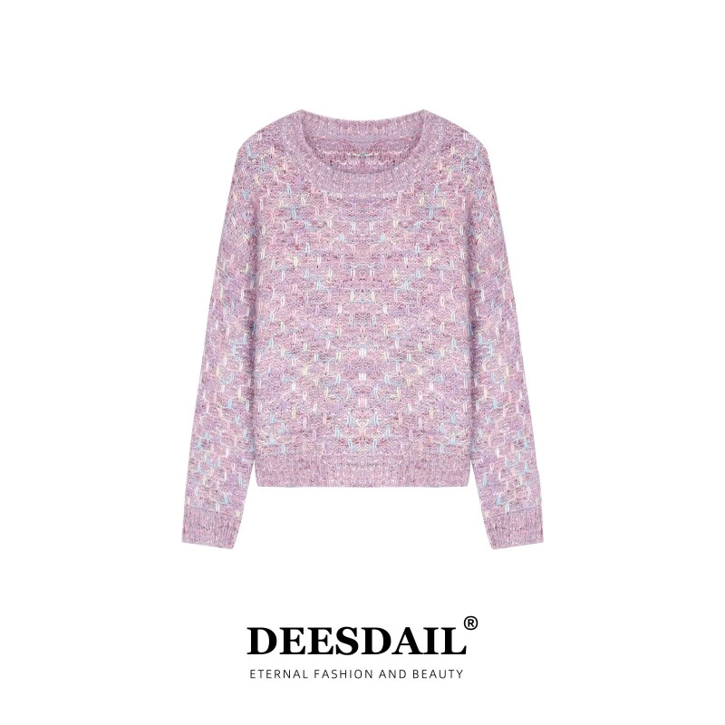 DEESDAIL冬季长袖毛衣显瘦小众知性女装针织衫A238