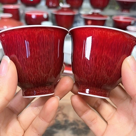 景德镇陶瓷红马坊杯