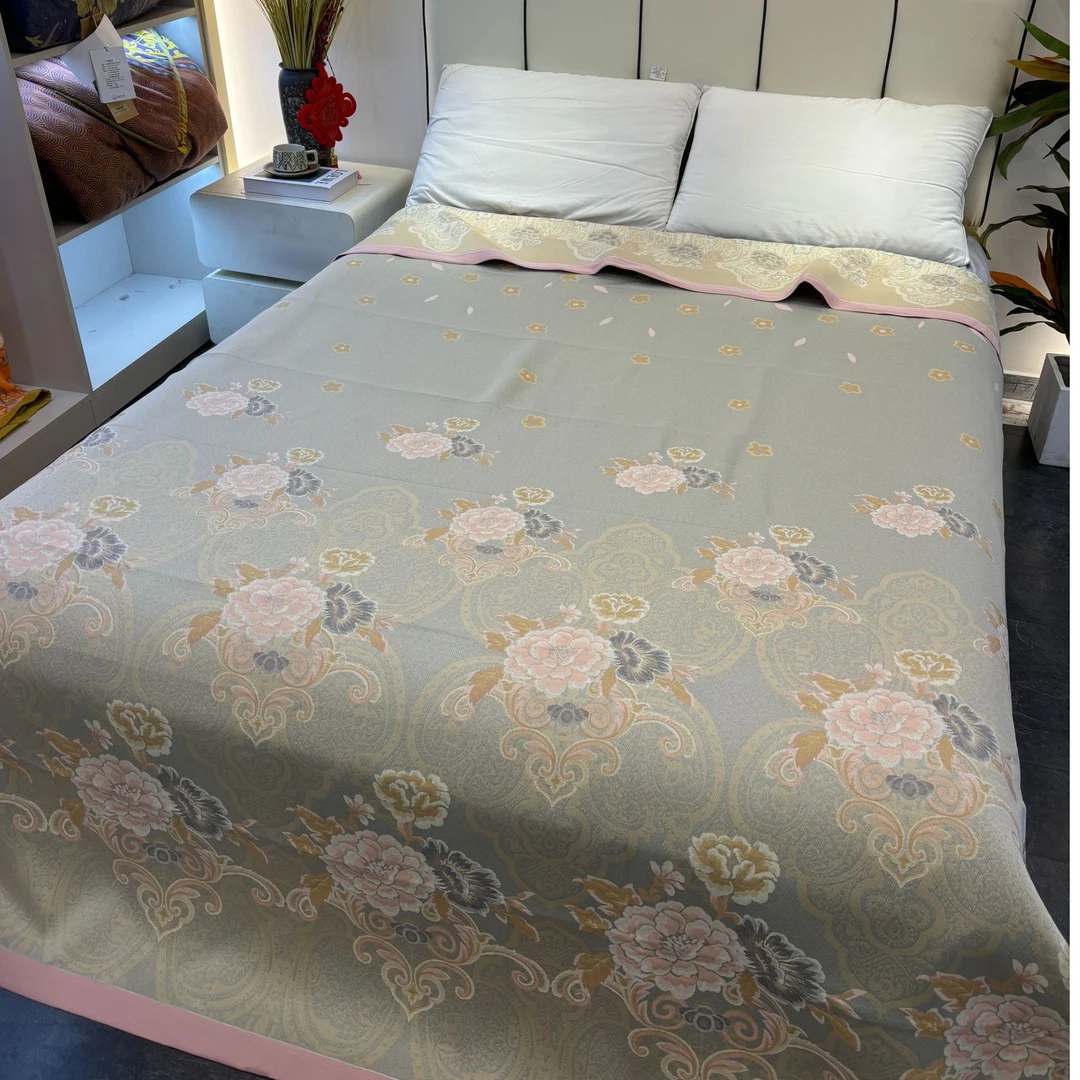 纱布盖毯天丝四季毯--春日霓裳灰230*250