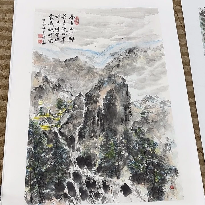 国画宝**爷花鸟的翅三开