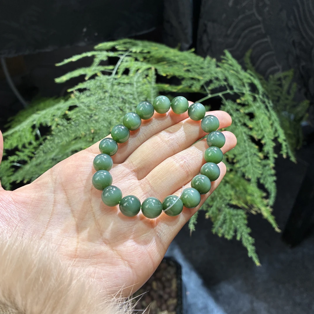 【古冉优选】和田玉俄碧冰底碧蓝手串卡10