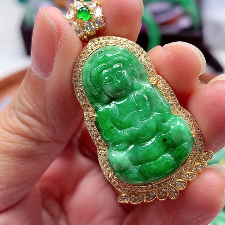 翡翠银S925镶嵌颈饰翡翠