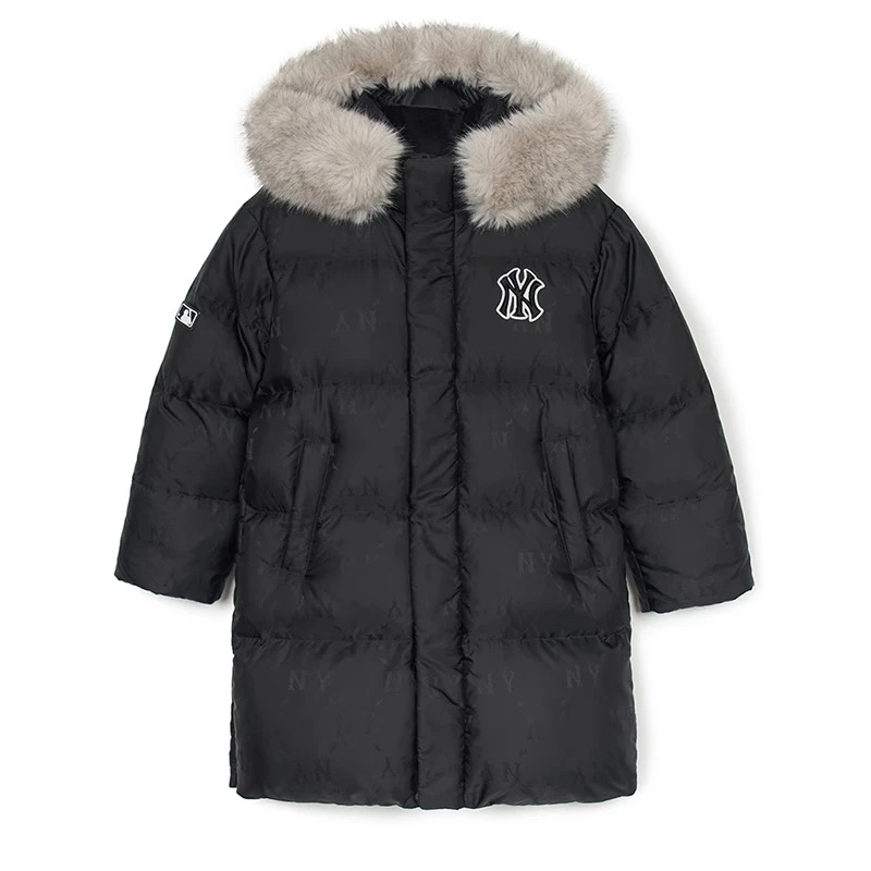 MLB【商场同款】儿童连帽保暖中长款鹅绒羽绒服25冬季新款7ADJMD446