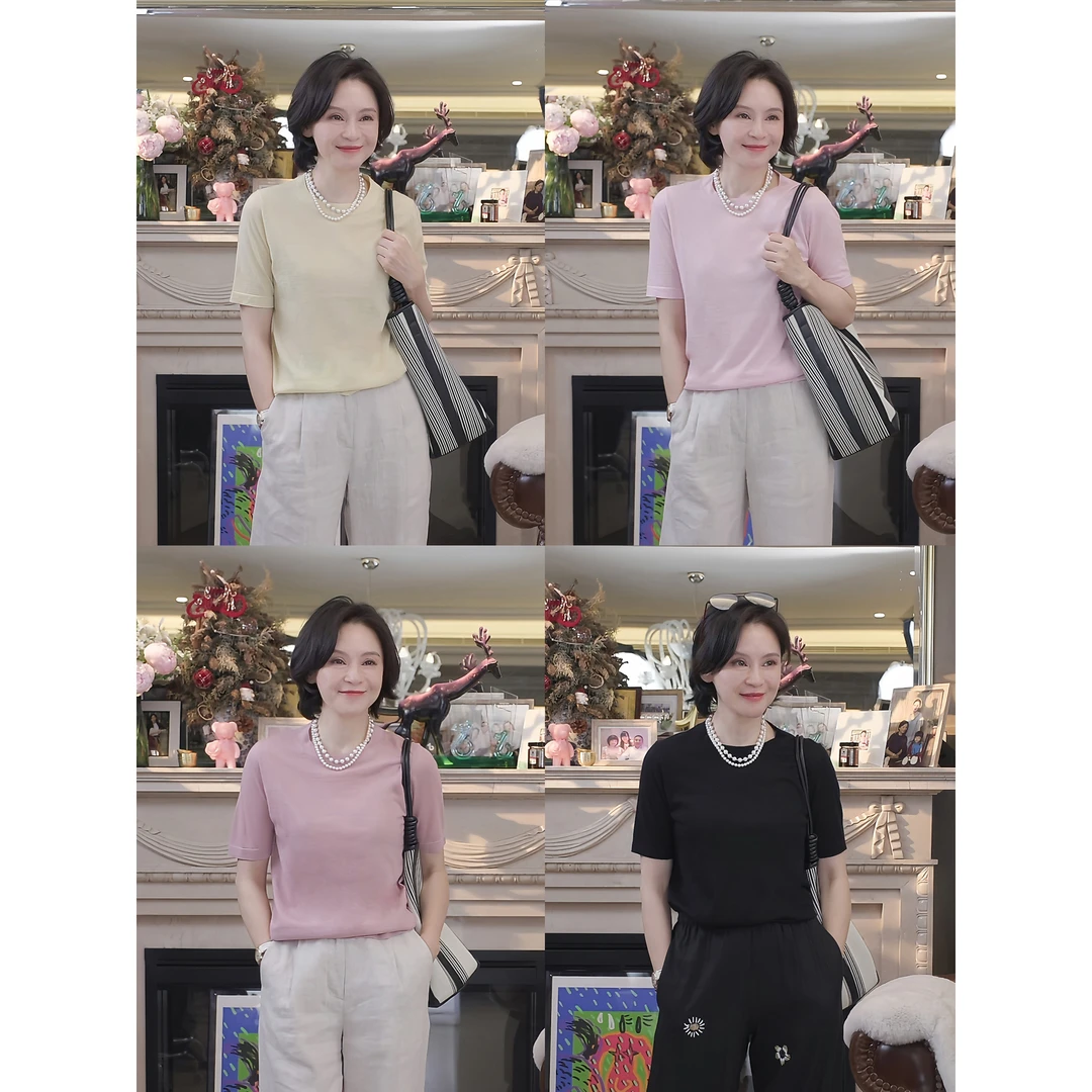 我是摩羯 天山羊绒衫 双股80支鼎奢自洁糖果色系秋短袖针织衫