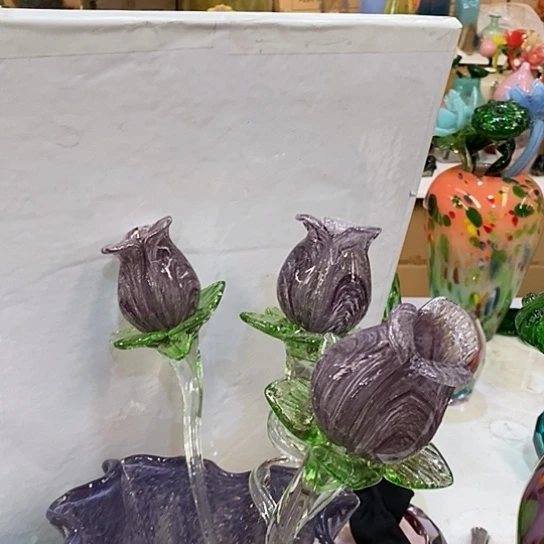 琉璃花瓶高45厘米宽9厘米