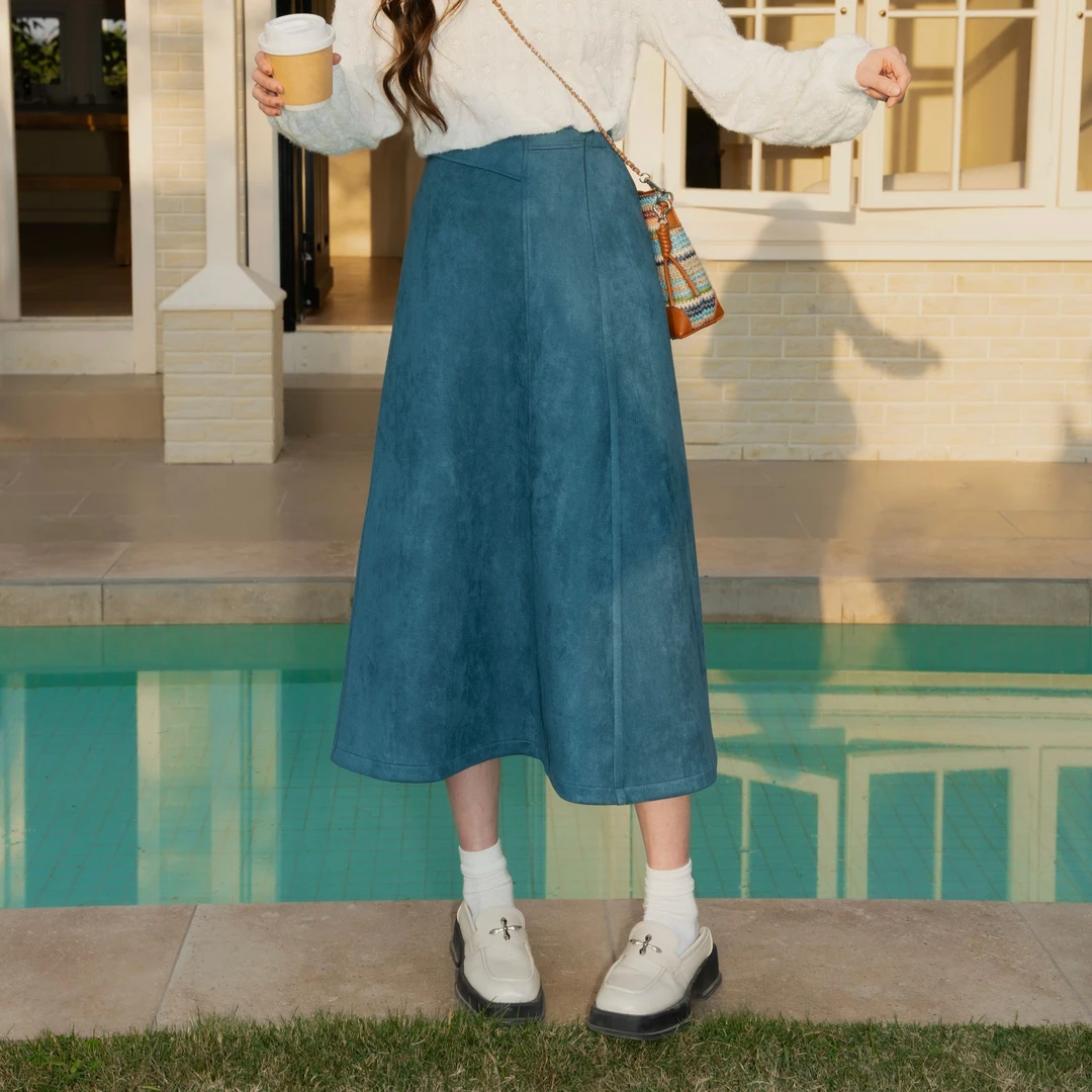 陈乔一【蓝月谷】春季新款百搭显瘦半身裙女高腰裙子CS1113094