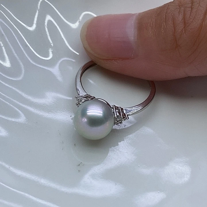 海水珍珠戒指银S925镶嵌