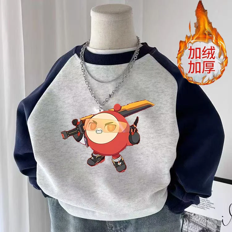 2025蛋仔派对新款插肩男女小中儿童秋冬季长袖卫衣圆领宽松上衣潮